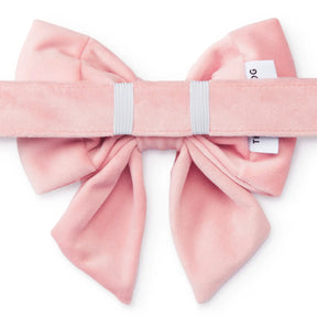 Dog Bow Velvet Lady Blush Pink