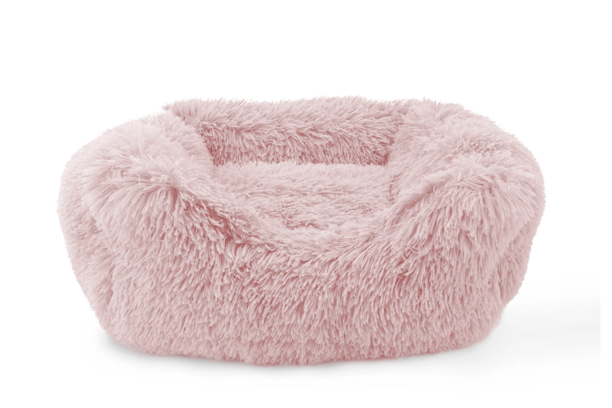 Precious Tails - Cuddler Round Luxe Faux Fur Pet Bed, Pink