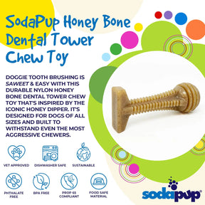 Honey Bone Dental Tower Ultra Durable Nylon Dog Chew Toy