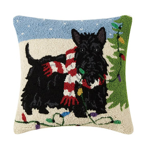 Peking Handicraft Pillow Christmas Scottie