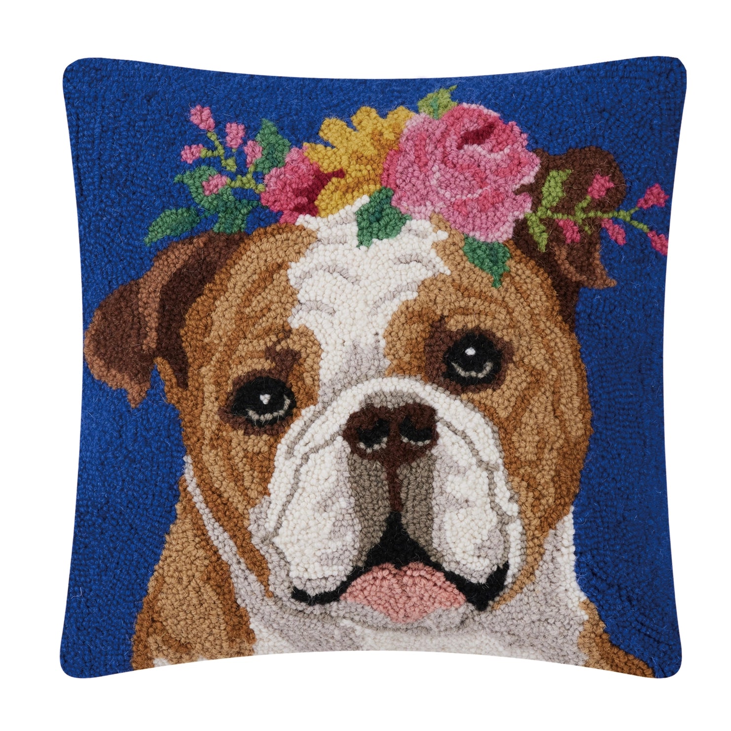 Pillow Hook Floral Bulldog