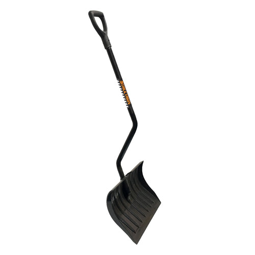 Ergonomic Snow Scoop, 18" Polycarbonate Head, Bent Steel Handle, D-Grip