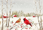 Holiday Cards Set Cardinals in Winter in Snow