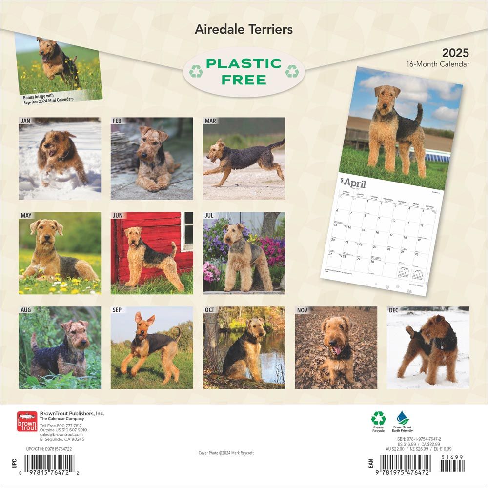 2025 Airedale Terriers Calendar