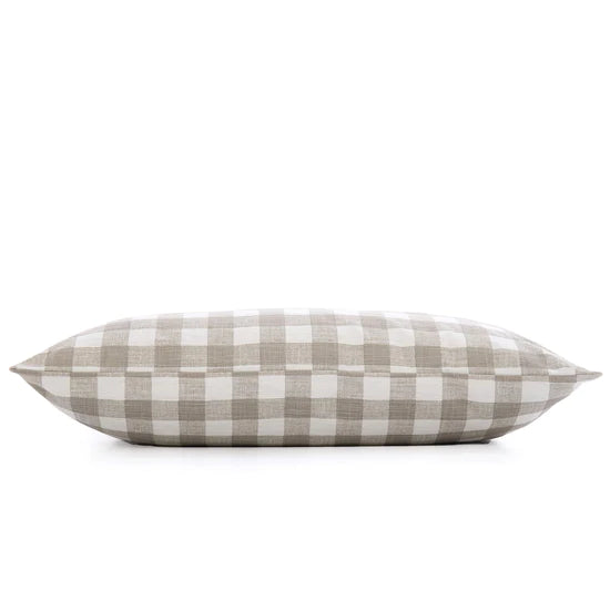 Dog Bed Warm Stone Gingham