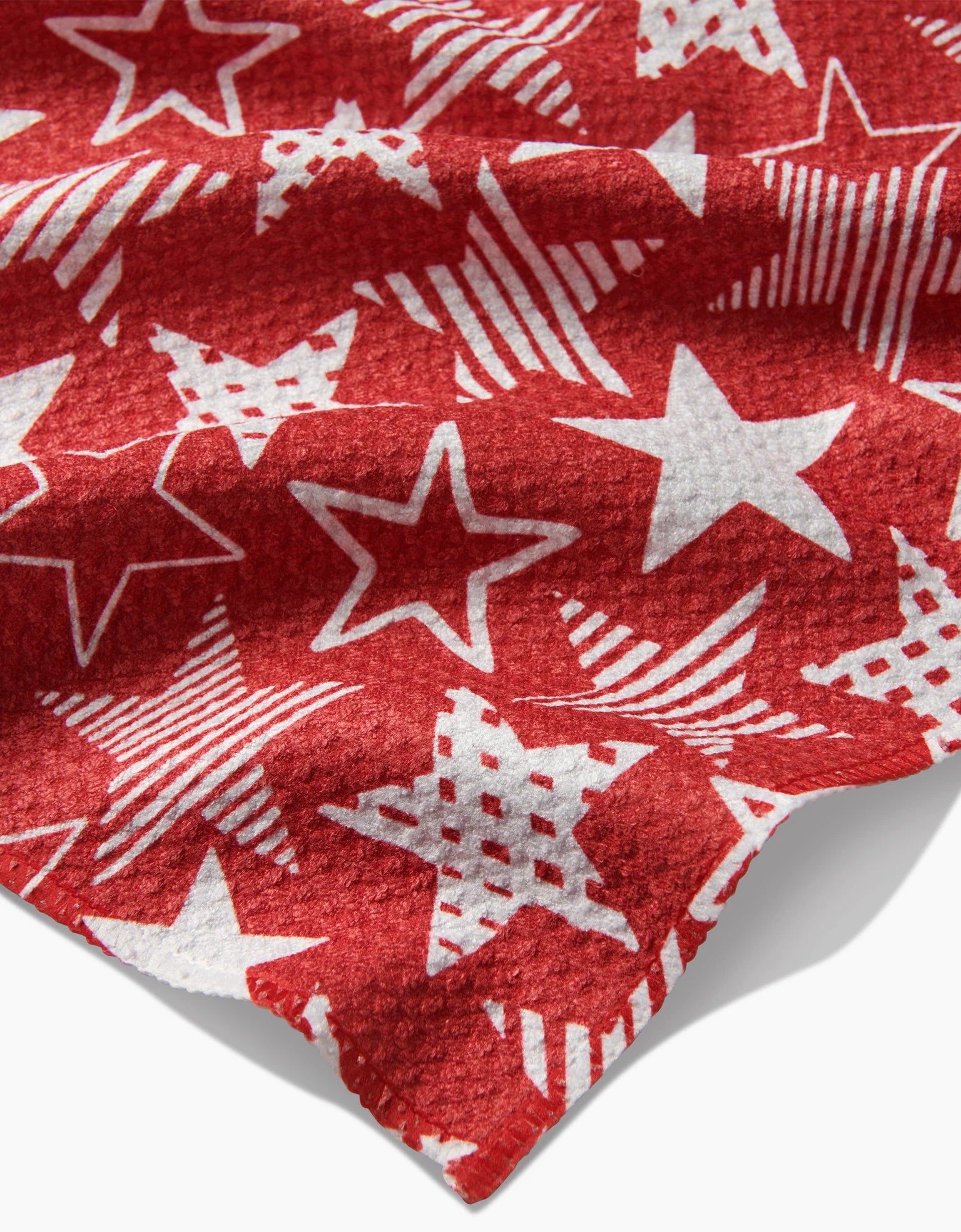 Geometry - Bar Towel Stars in Your Eyes Red