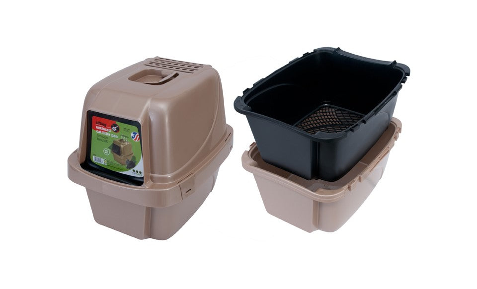 Large Sifting Enclosed Cat Litter Pan Set