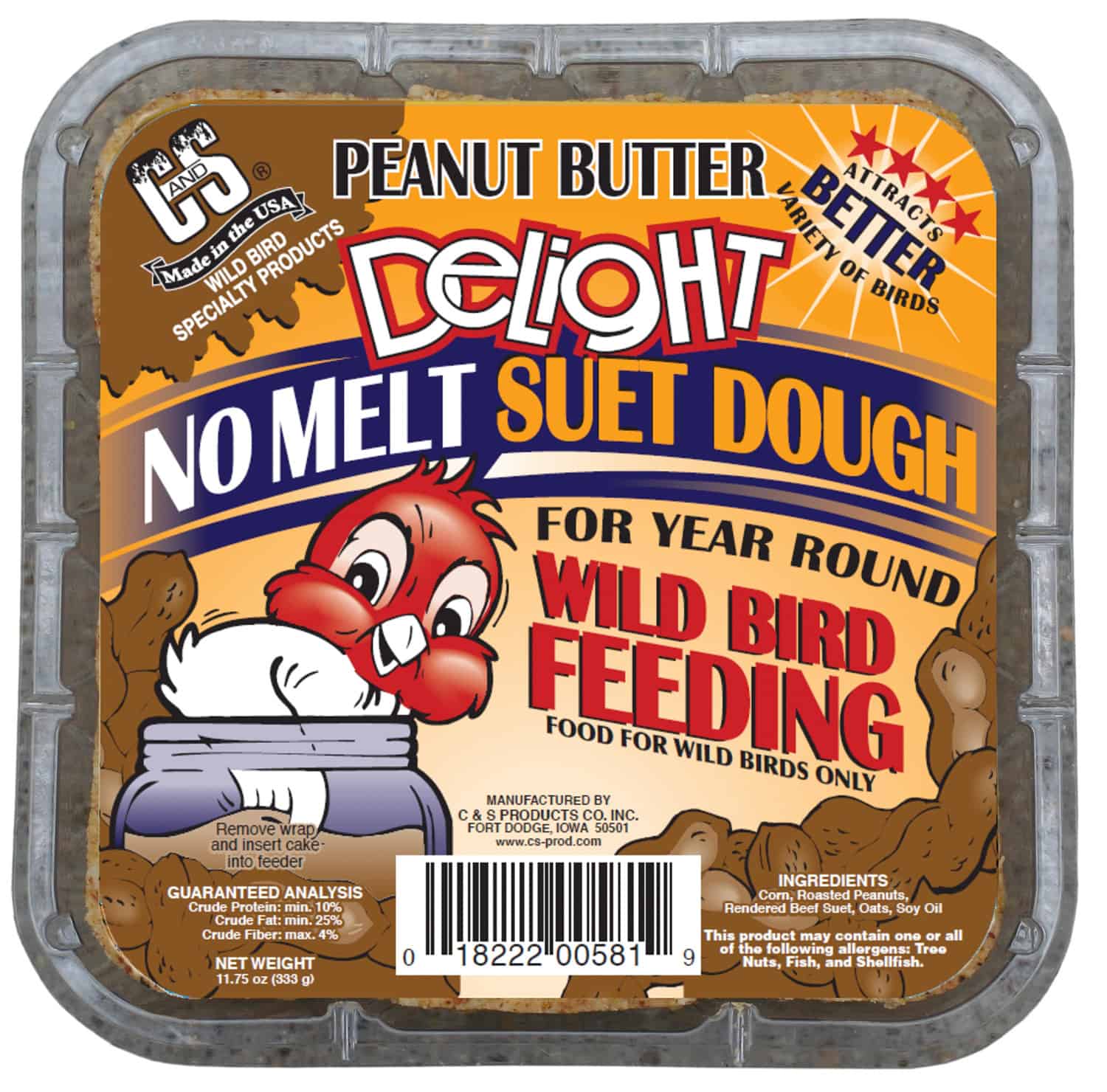 Peanut Butter Delight Suet No Melt