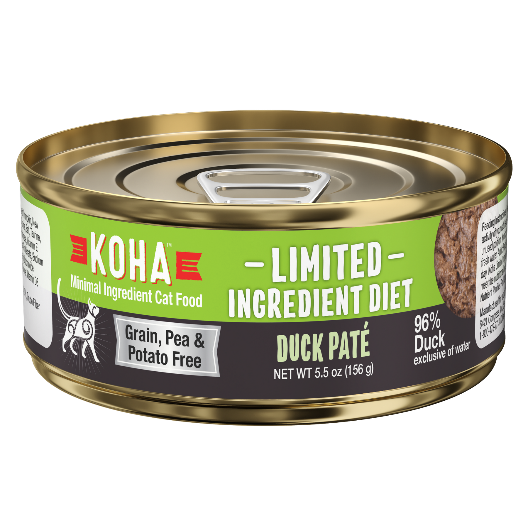 KOHA - Limited Ingredient Diet - All Breeds, Adult Cat Duck Paté Recipe Canned Cat Food