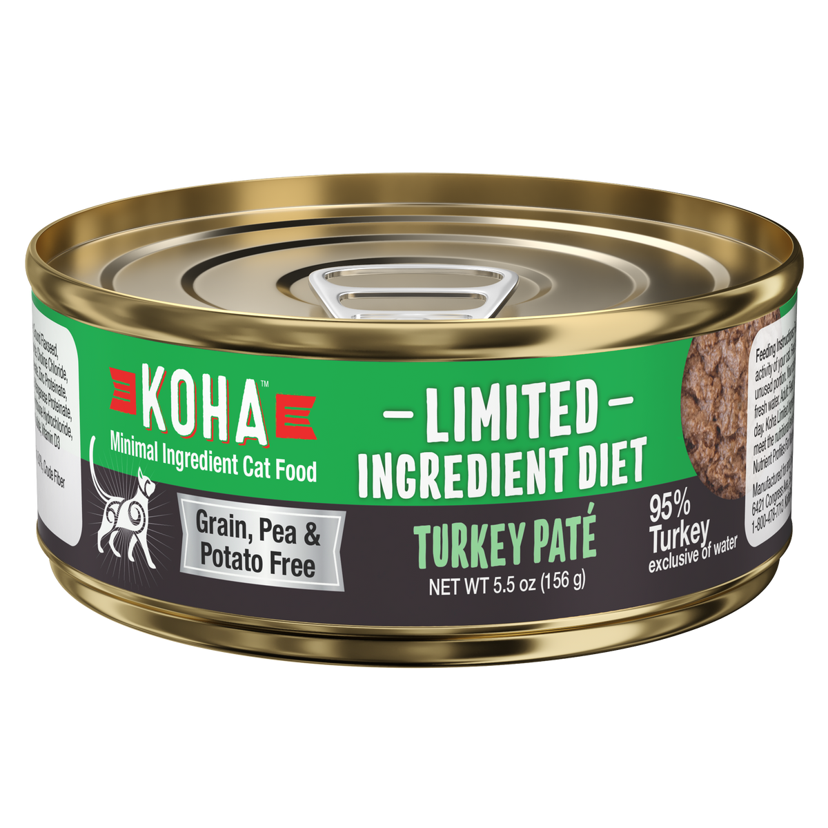 KOHA - Limited Ingredient Diet - All Breeds, Adult Cat Turkey Paté Recipe Canned Cat Food