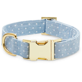 Dog Collar Chambray Dots