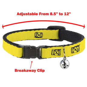 Buckle Down - Cat Collar Smiley Face BK/YW