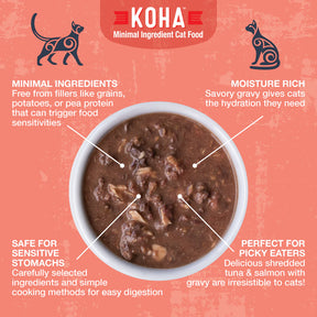 KOHA - Poké Bowl Tuna & Salmon Entrée in Gravy for Cats