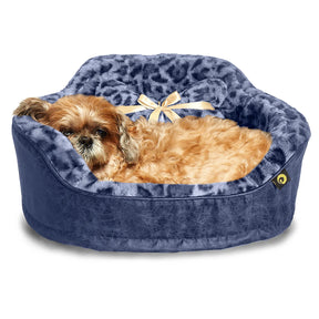 Precious Tails - Leopard Princess Pet Bed with Bone Pillow