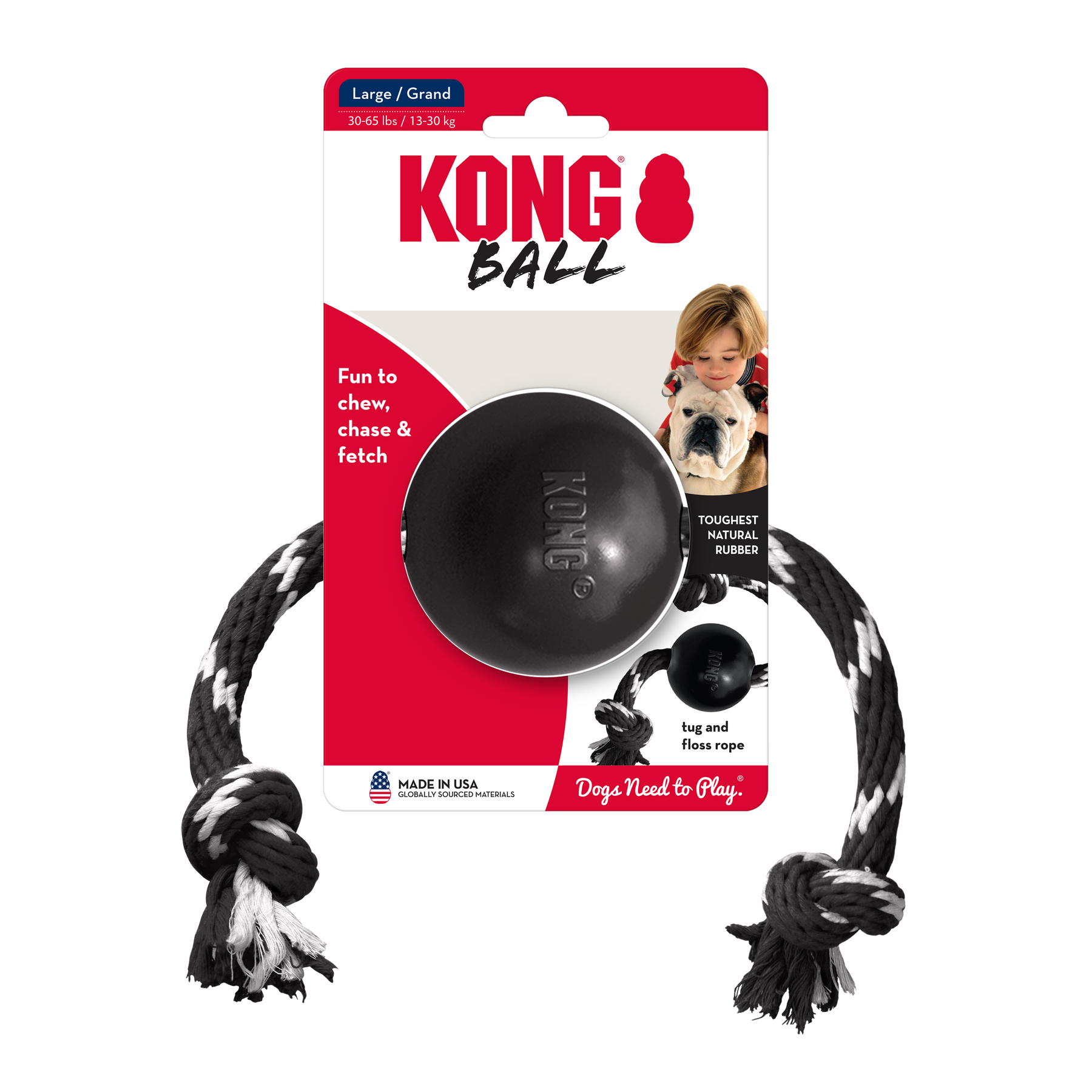 KONG EXTREME BALL W/ROPE