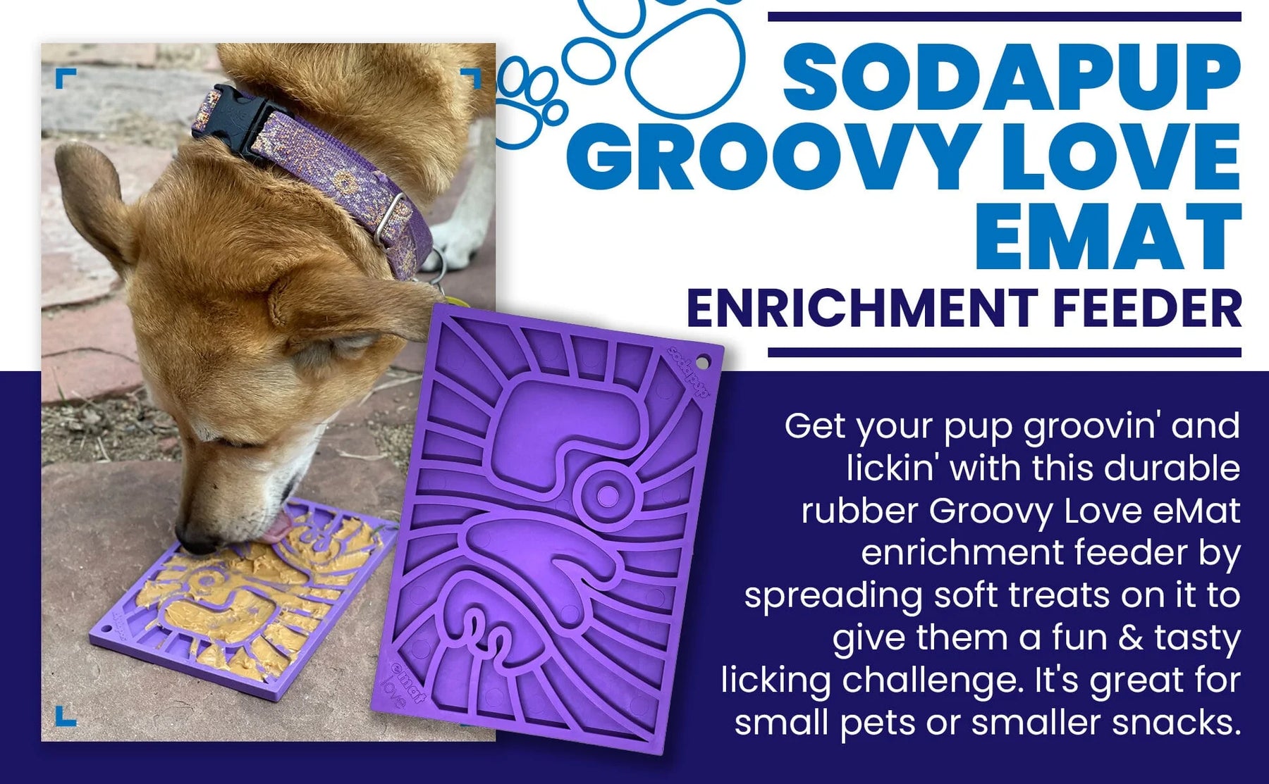 Enrichment Dog Lick Mat - Groovy Love Design