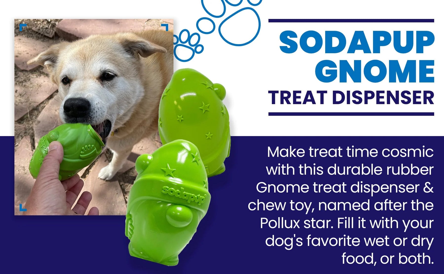 Gnome Durable Treat Dispenser and Dog Toy