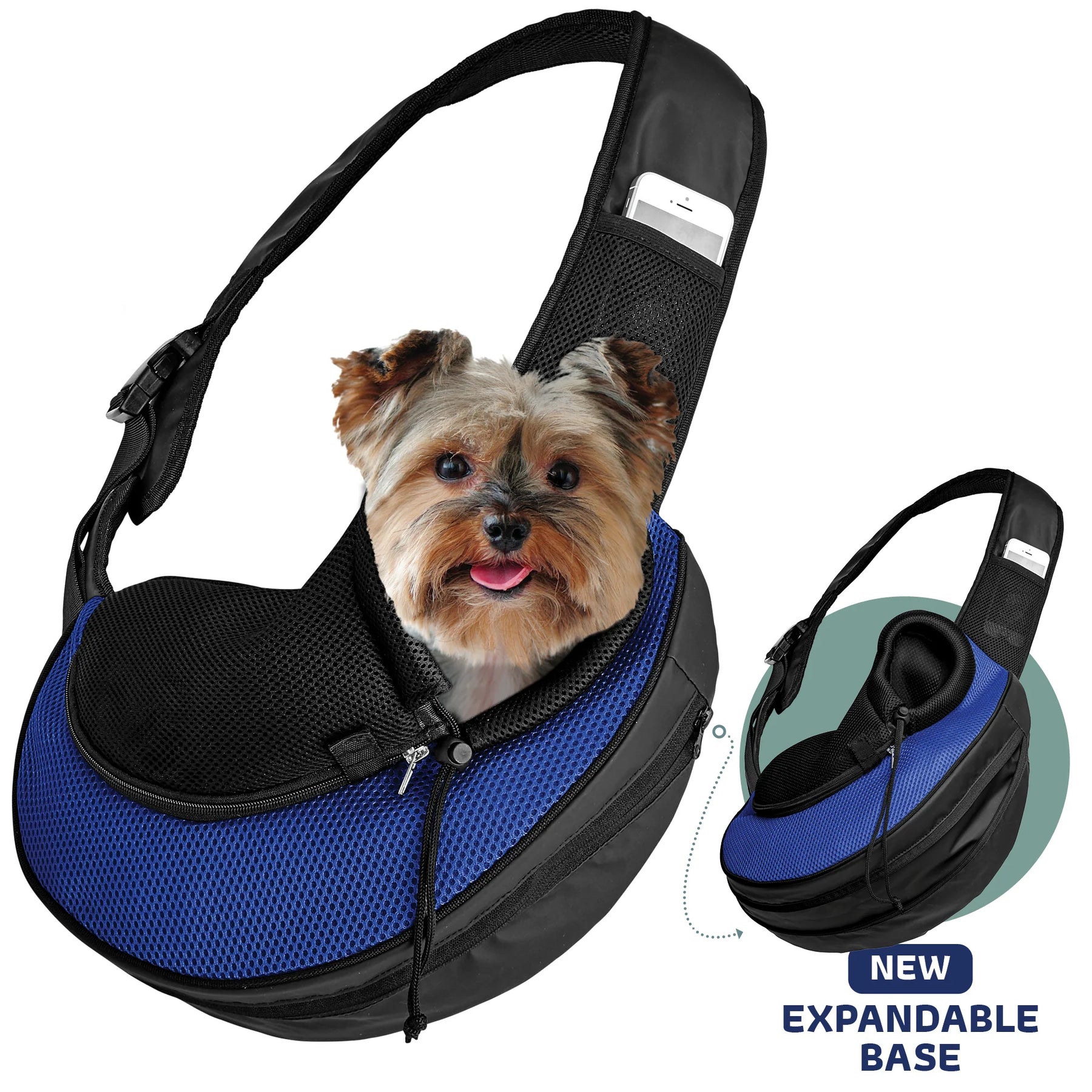 Pet Carrier Expandable Sling for Small Dogs & Cats