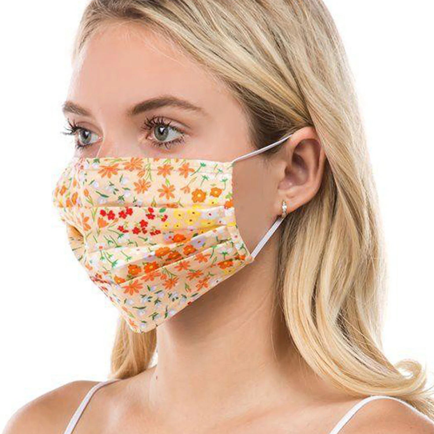 Accent Accessories - Cream Floral Face Mask