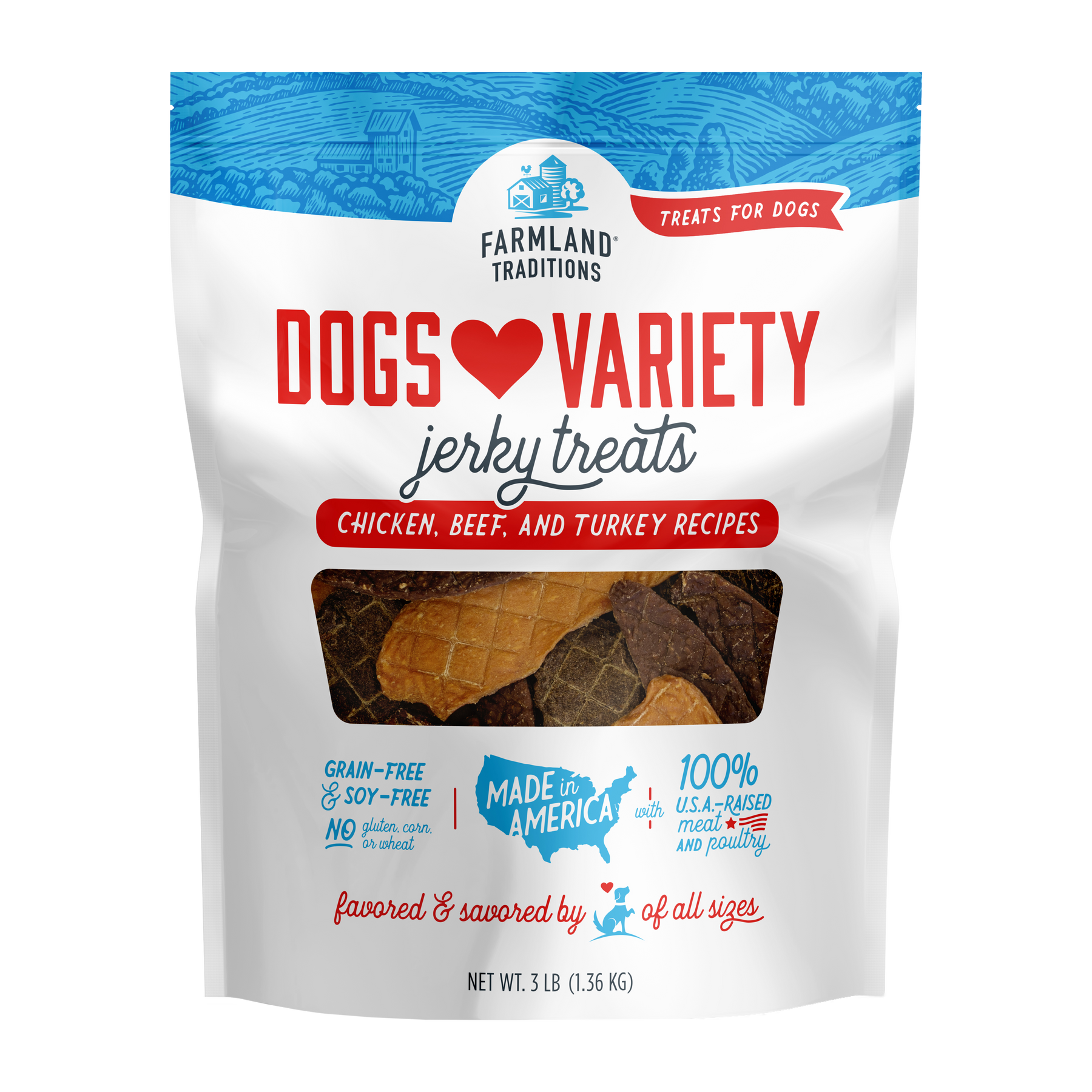 Dogs Love Variety - Jerky Treats Chicken/Beef/Turkey