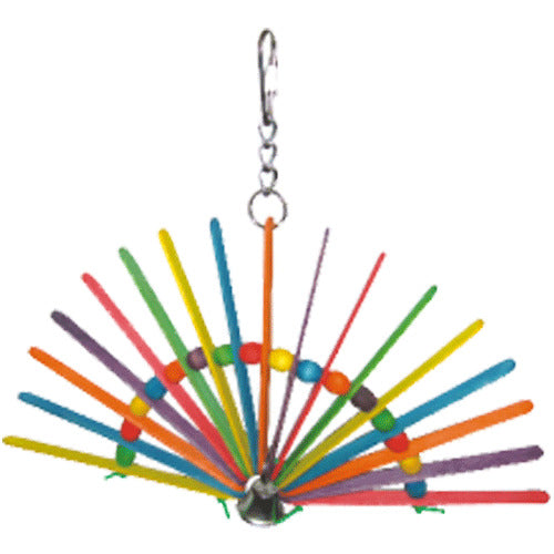 A & E Cage Company - Wooden Peacock Bird Toy