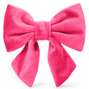 Dog Bow Lady Hot Pink Velvet