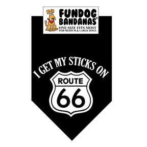 Dog Bandana I Get My Sticks on Route 66