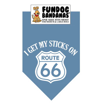 Dog Bandana I Get My Sticks on Route 66