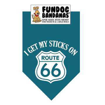 Dog Bandana I Get My Sticks on Route 66