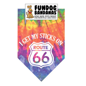 Dog Bandana I Get My Sticks on Route 66