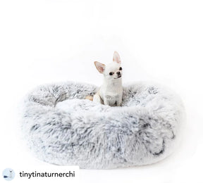 Ortho Plush Pet Bed Snowflake White 28"