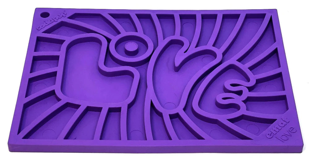 Enrichment Dog Lick Mat - Groovy Love Design