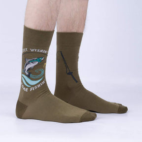 Sock It To Me - Quit Wishin' & Come Fishin' Crew Socks