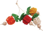 A & E Cage Company - Nibbles Small Animal Loofah Chew Toy, Bunch of Fruits