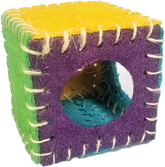 A & E Cage Company - Nibbles Small Animal Loofah Chew Toy, Cube