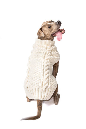 Dog Sweater Natural Cable Knit