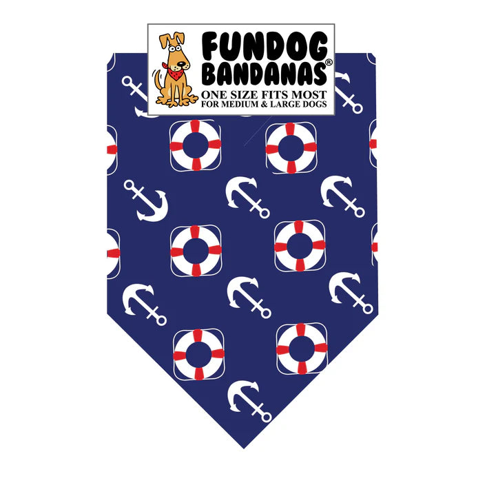 Dog Bandana Nautical Lifesavers & Anchors