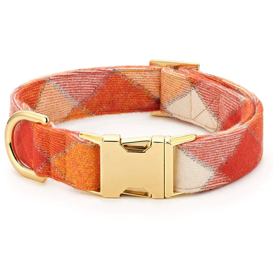 Dog Collar Pumpkin Spice Flannel Fall