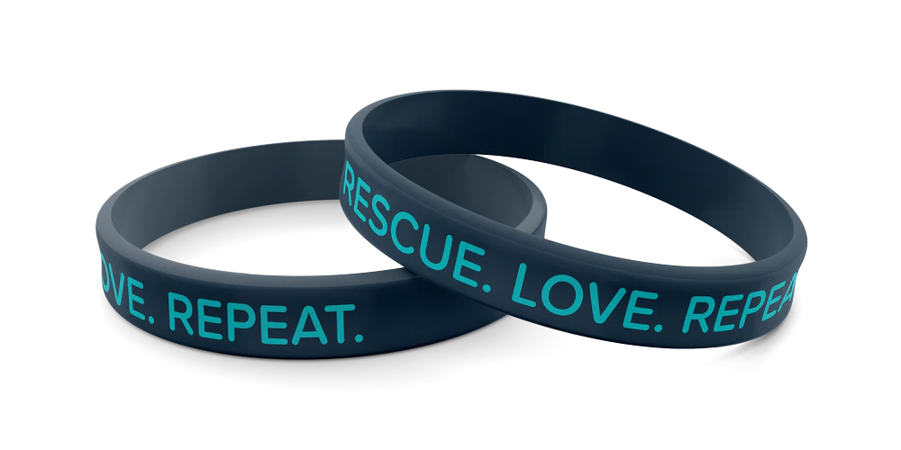 Wrist Band Rescue. Love. Repeat. Silicone