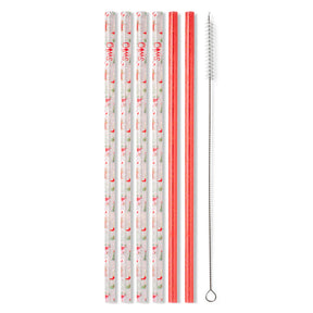 Swig - Howdy Holidays + Red Glitter Reusable Straws (6 pack)