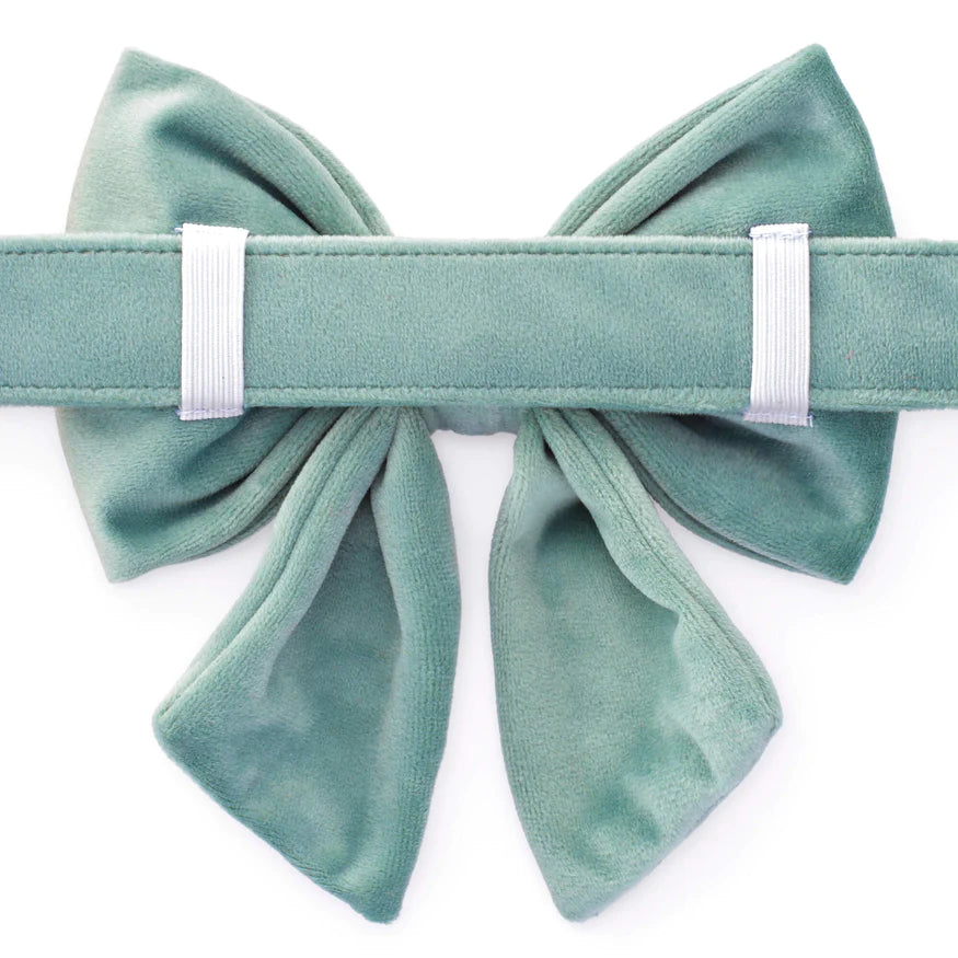 Dog Bow Sage Velvet Fall Lady