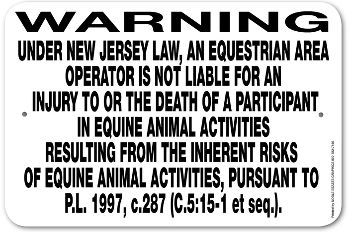 Equine Liability Oklahoma Sign