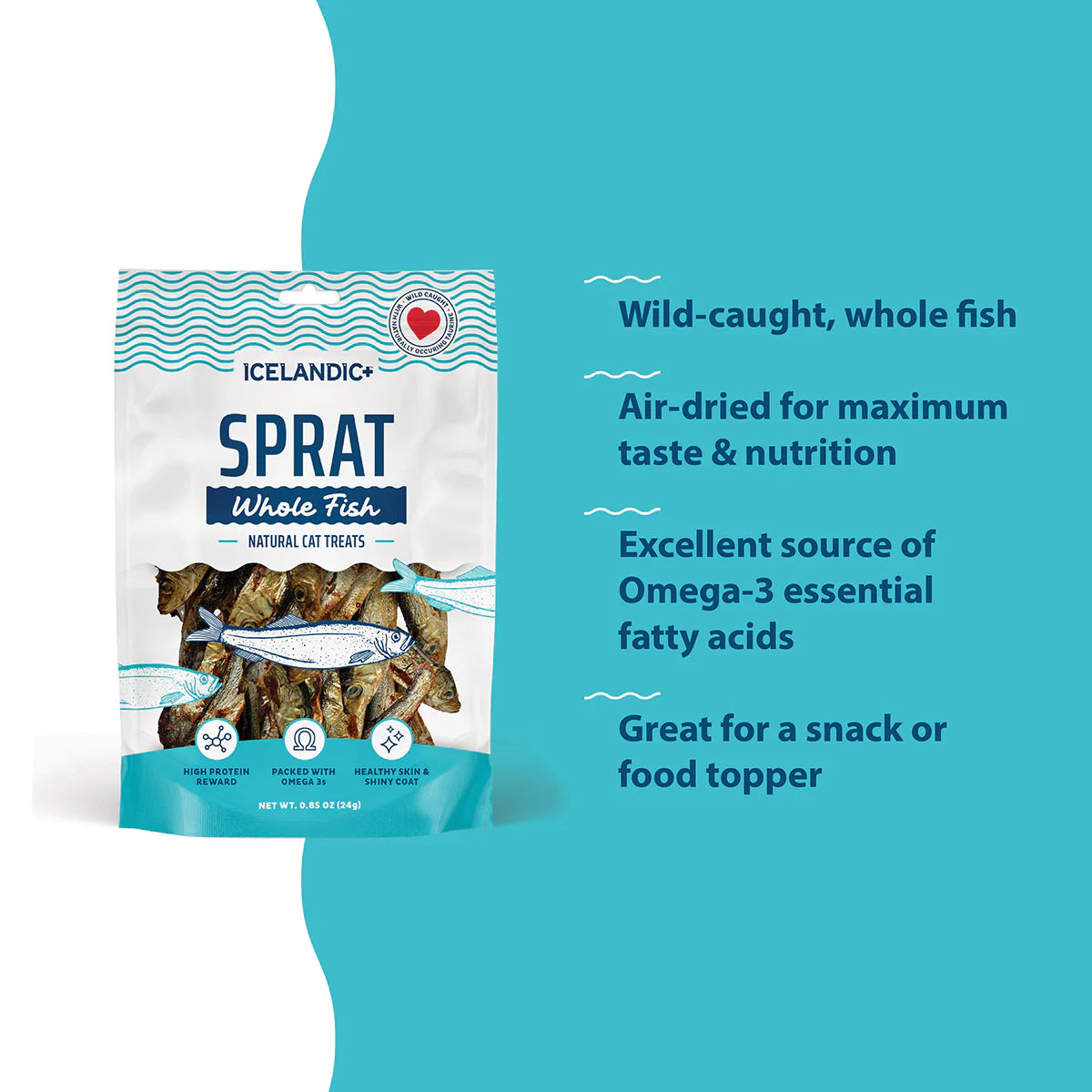 Icelandic+ -Sprat Whole Fish Cat Treats