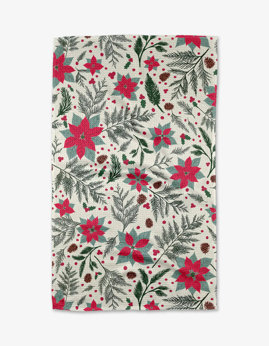 Geometry - Tea Towel Woodland Poinsettia