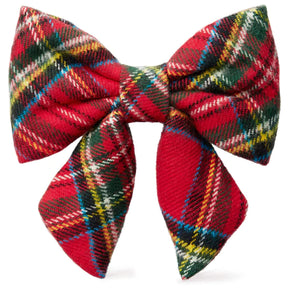 Dog Bow Lady Tartan Plaid Flannel Christmas