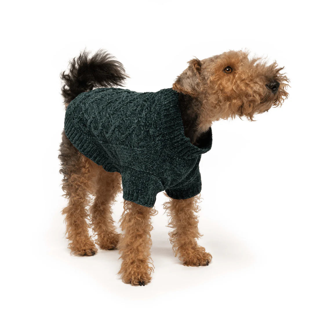 Fab Dog - Emerald Chenille Dog Sweater