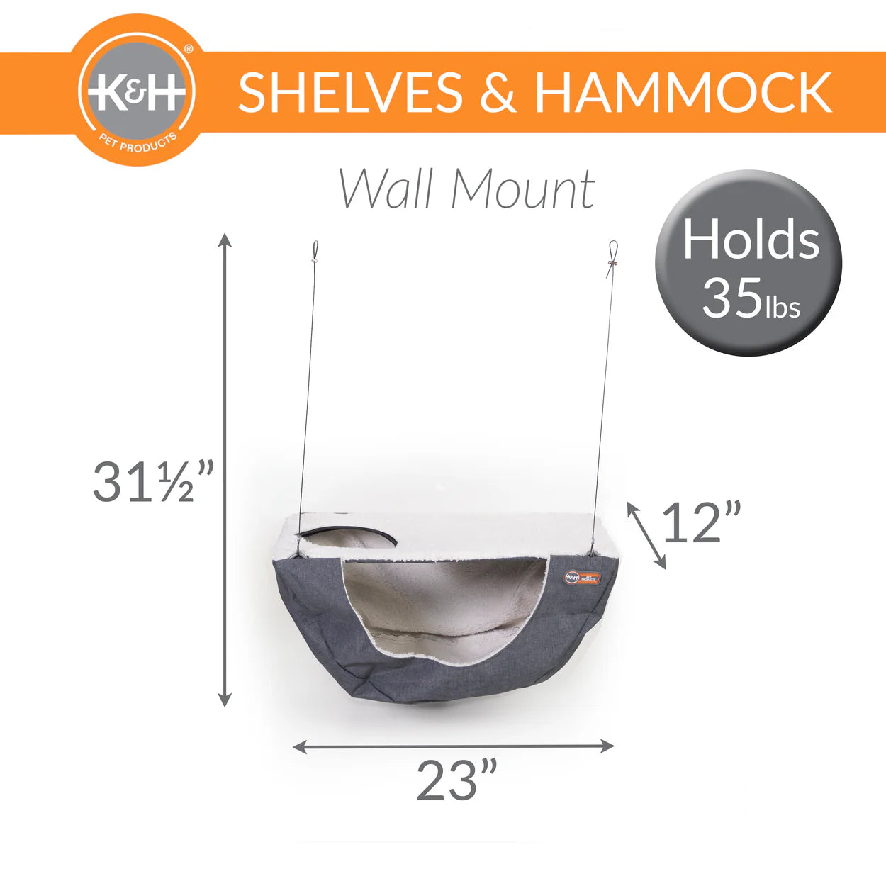 K&H Wall Mount Cat Shelf & Cat Hammock