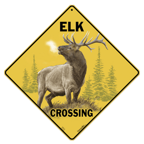 Elk Crossing Sign by Crosswalks