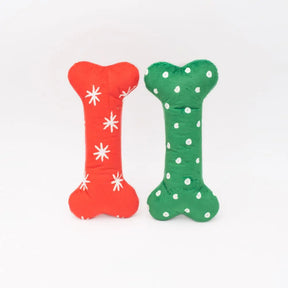 ZippyPaws - Holiday Patterned Bones Dog Toy