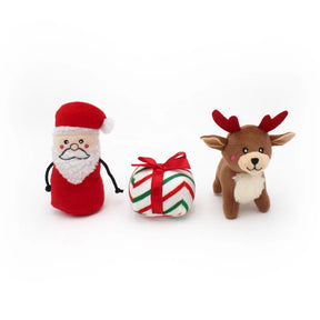 ZippyPaws - Holiday Burrow Santa's Sleigh Dog Toy